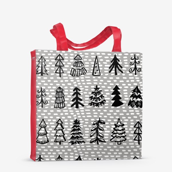 Сумка-шоппер «Графический паттерн с новогодними елками»
