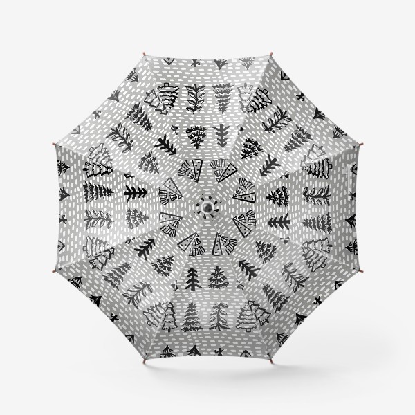Зонт «Графический паттерн с новогодними елками»