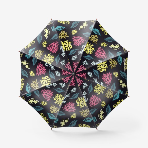 Зонт «Паттерн Разноцветные суккуленты»