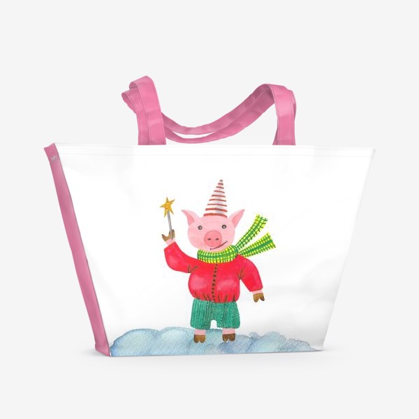 Пляжная сумка «Поросёнок со звездой»