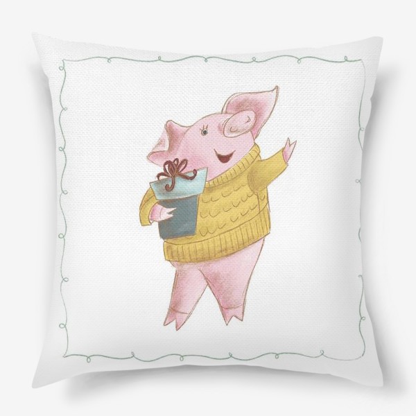 Подушка «Свинка с подарком»