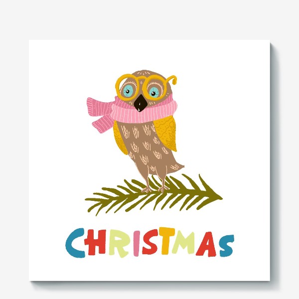Холст «Рождественская сова»