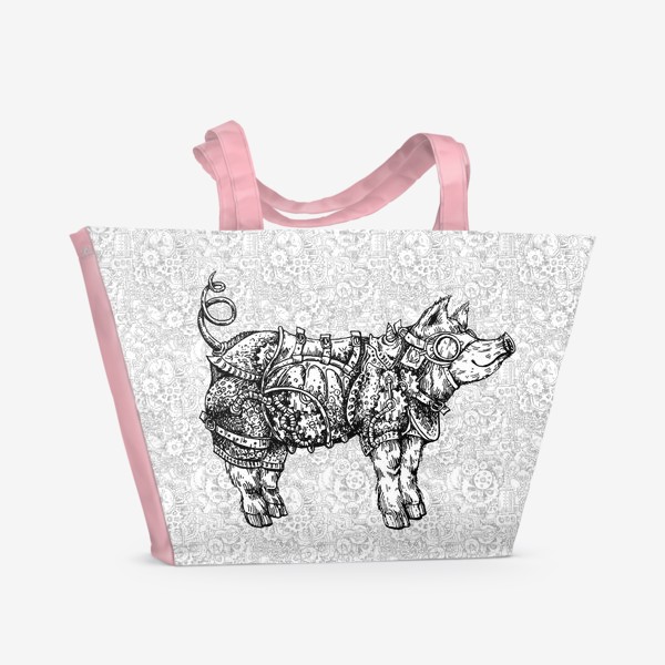 Пляжная сумка «Стимпанк свинья»