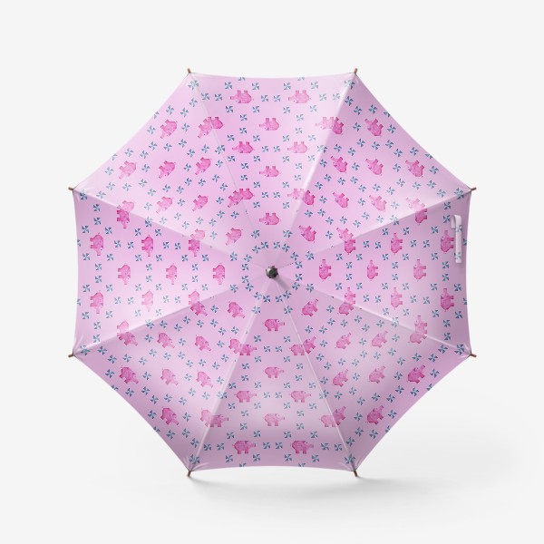 Зонт «свинка хрю узор 2 розовый»