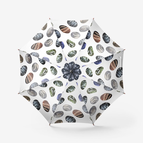 Зонт «Акварельный паттерн с цветными камушками»