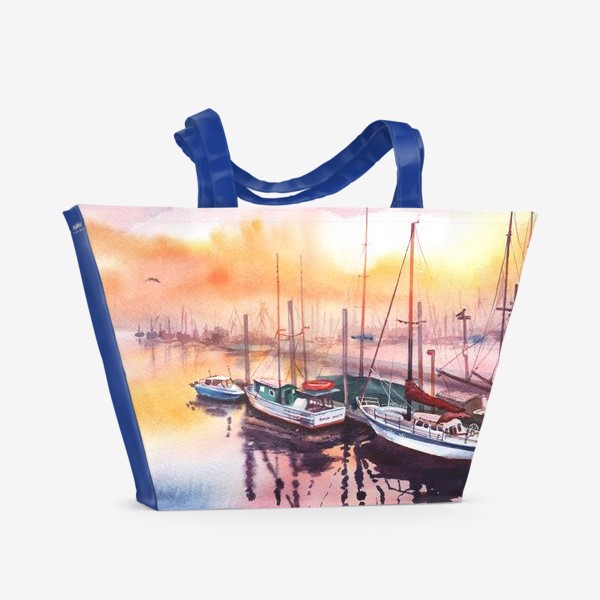 Пляжная сумка «Закат в порту»