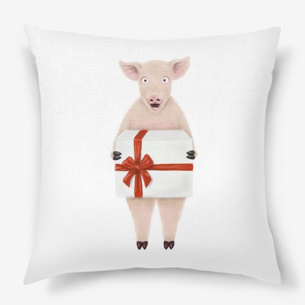 Подушка «Свинка с подарком»