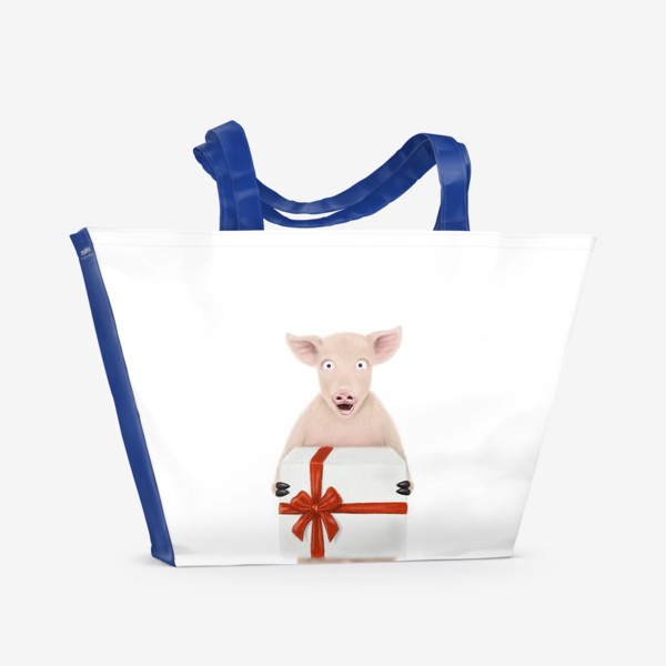 Пляжная сумка &laquo;Свинка с подарком&raquo;
