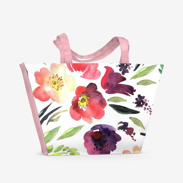 Пляжная сумка «Яркий цветочный паттерн»