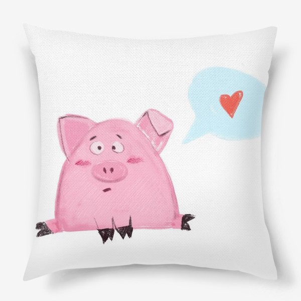 Подушка «Свинка думает о любви»