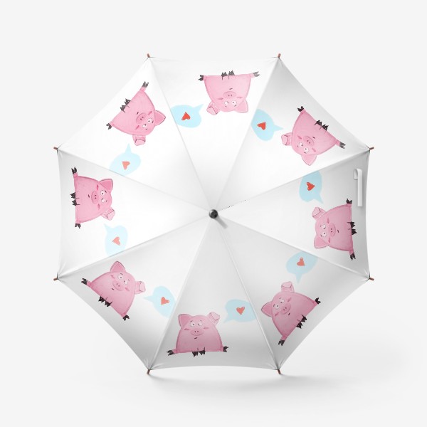 Зонт «Свинка думает о любви»