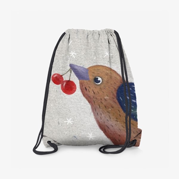 Рюкзак «Птичка с ягодами в клюве»