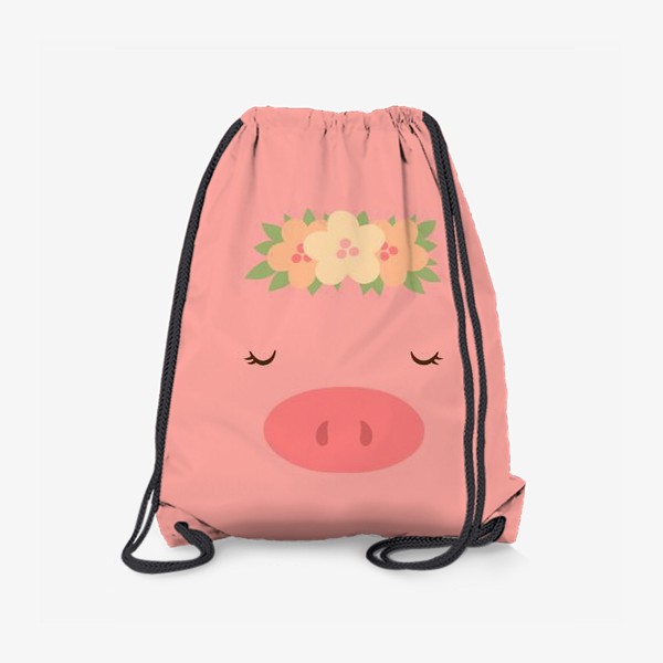 Рюкзак «Свинка в цветочном венке»