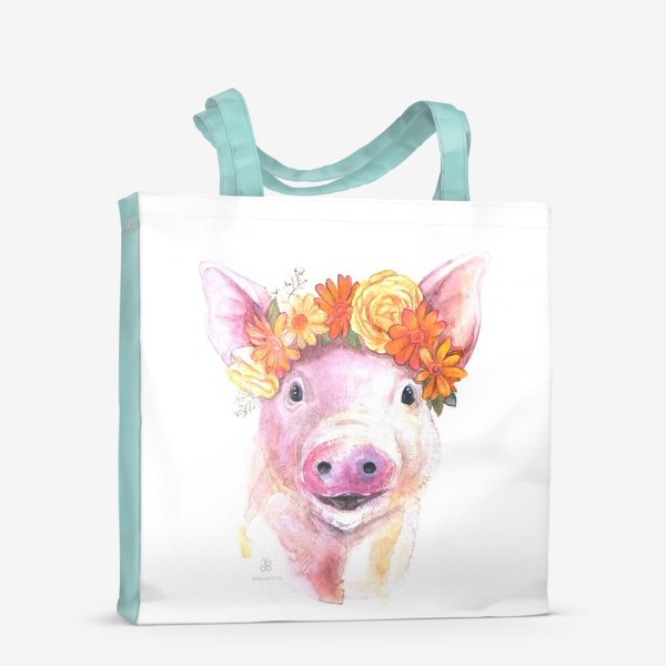 Сумка-шоппер «Свин и цветы»