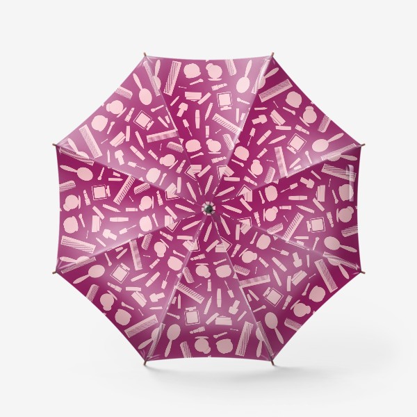 Зонт «Паттерн с косметическими изделиями для женщины»