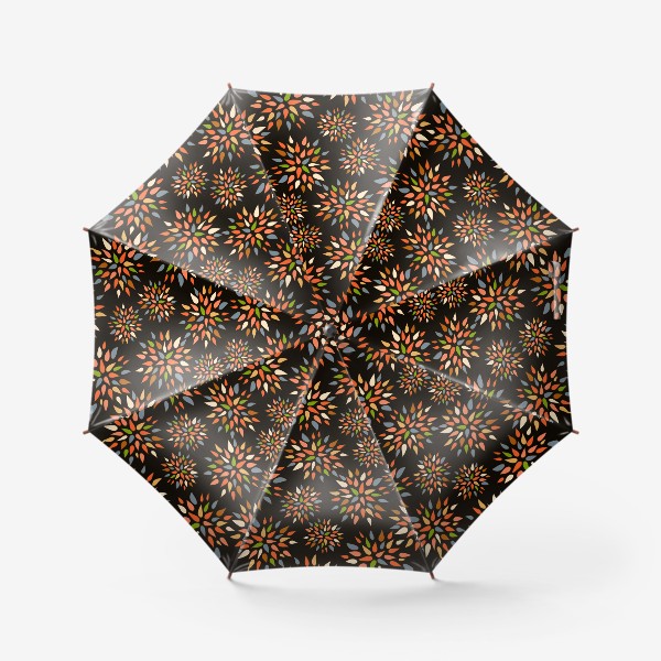 Зонт «Яркий абстрактный узор на черном фоне»