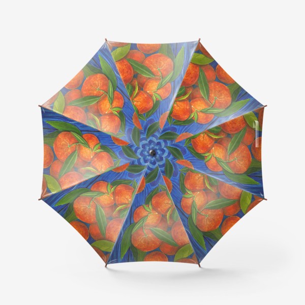Зонт «Мандарины на синем »