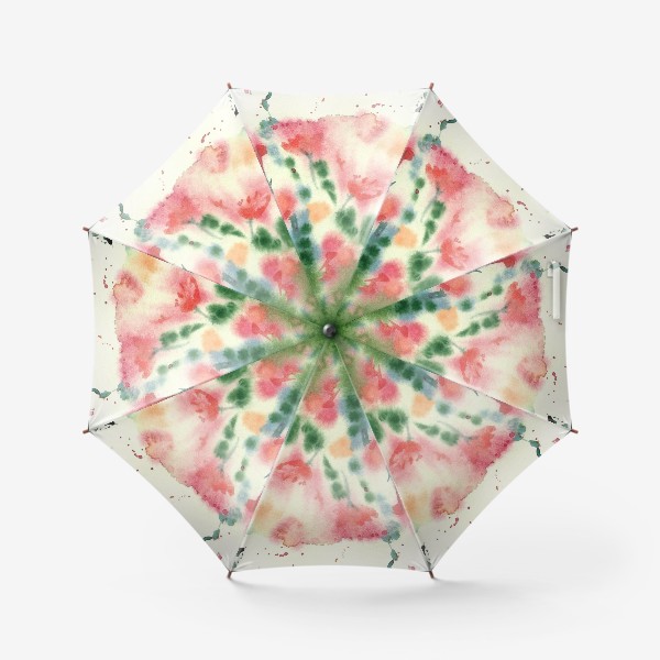 Зонт «Красные цветы акварель абстракция»