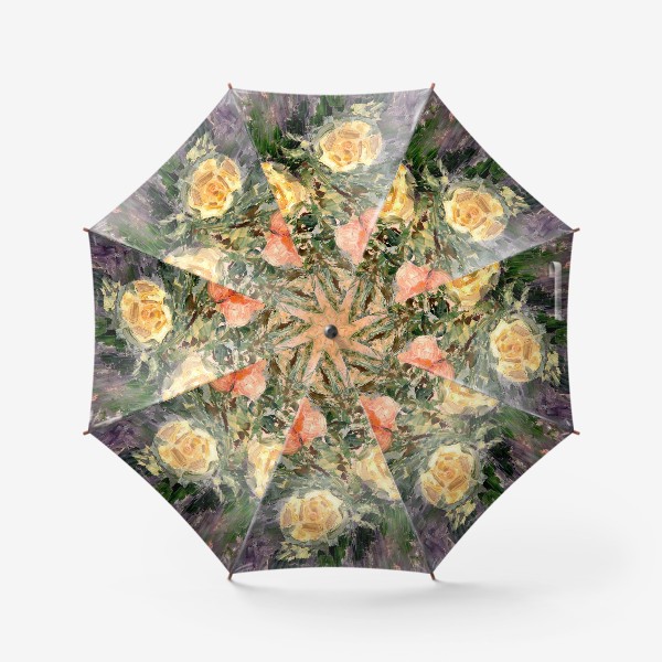 Зонт «Розы в стиле импрессионистов, масло, холст»
