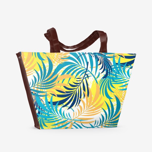 Пляжная сумка «Seamless  pattern with tropical leaves»