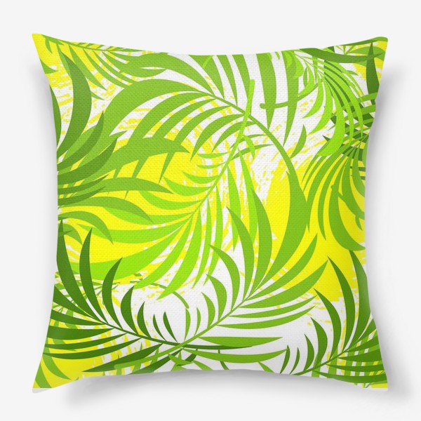 Подушка «Seamless  pattern with tropical leaves»