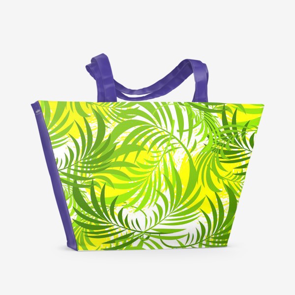 Пляжная сумка &laquo;Seamless  pattern with tropical leaves&raquo;