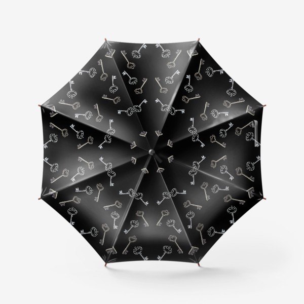 Зонт «Винтажные ключи на черном фоне»