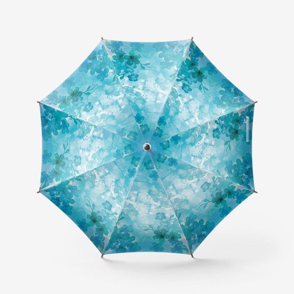 Зонт «Бирюзовые цветы »