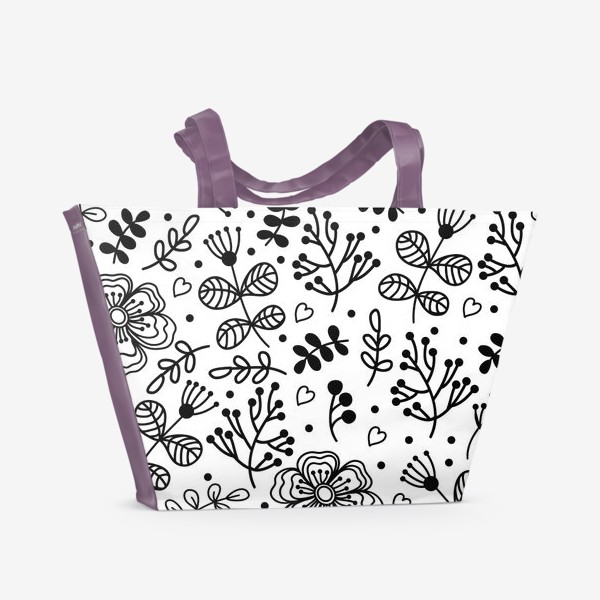 Пляжная сумка «Цветочный графический паттерн»