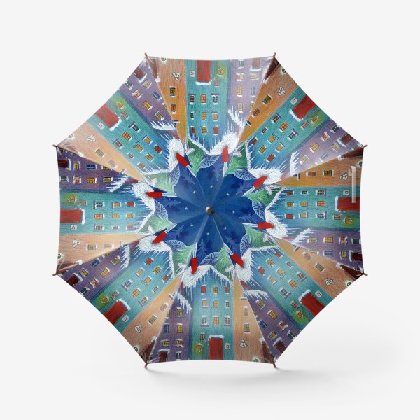 Зонт «Заснеженные домики»