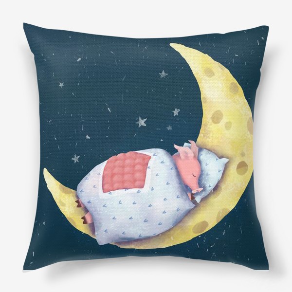 Подушка «Поросенок на Луне.»