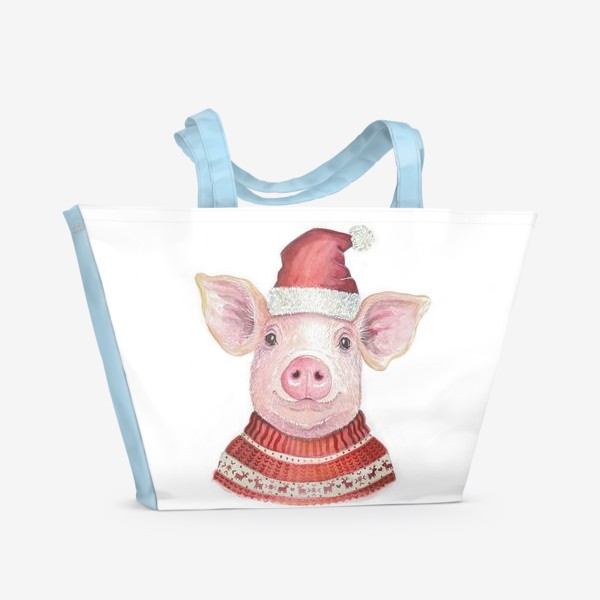 Пляжная сумка «Новогодняя Свинка»