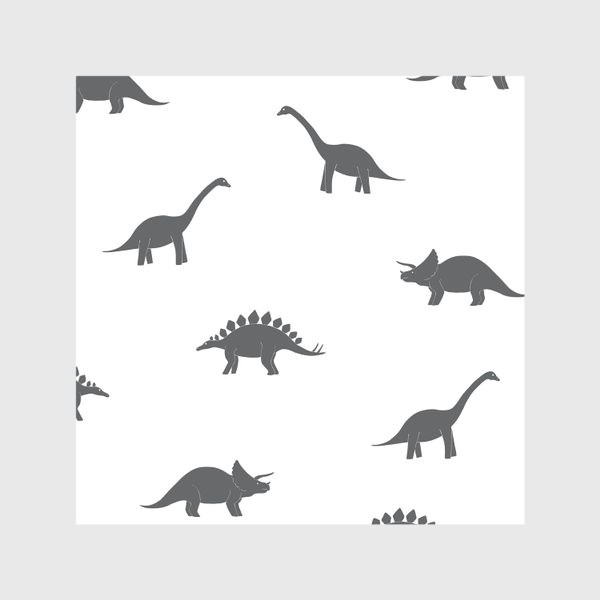 Скатерть «Чёрно-белый паттерн с динозаврами»