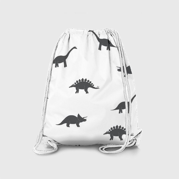 Рюкзак «Чёрно-белый паттерн с динозаврами»