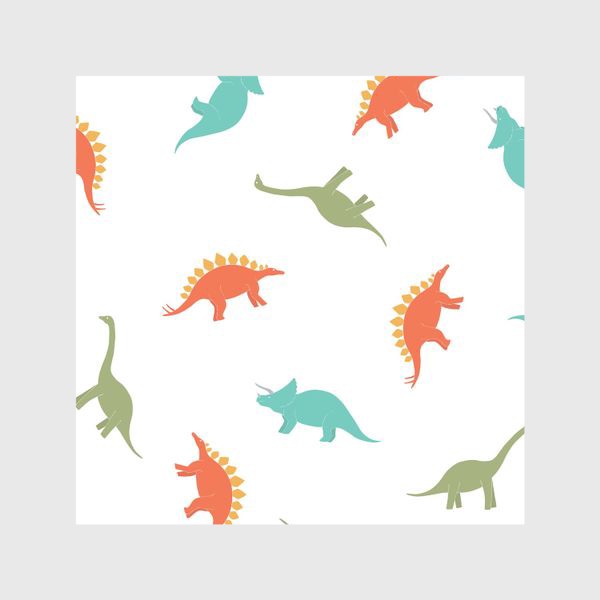 Шторы «Цветной паттерн с динозаврами»