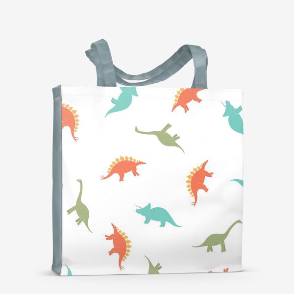 Сумка-шоппер «Цветной паттерн с динозаврами»