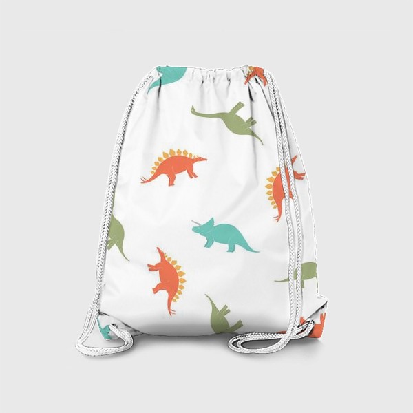 Рюкзак «Цветной паттерн с динозаврами»