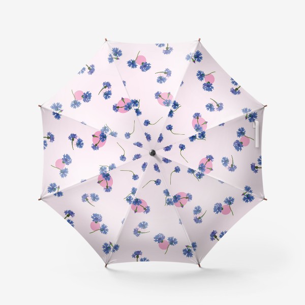 Зонт «Васильки на розовом фоне»