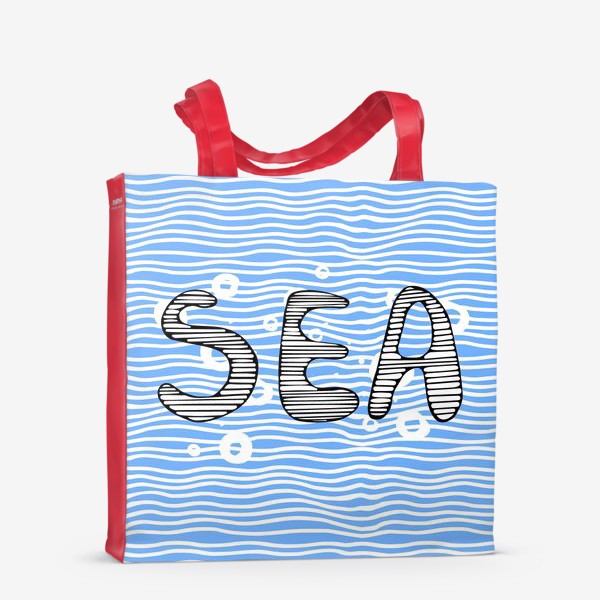 Сумка-шоппер &laquo;Sea lettering on  wave background.&raquo;