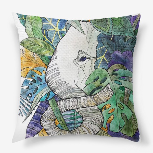 Подушка «Слон. Джунгли. Тропики»