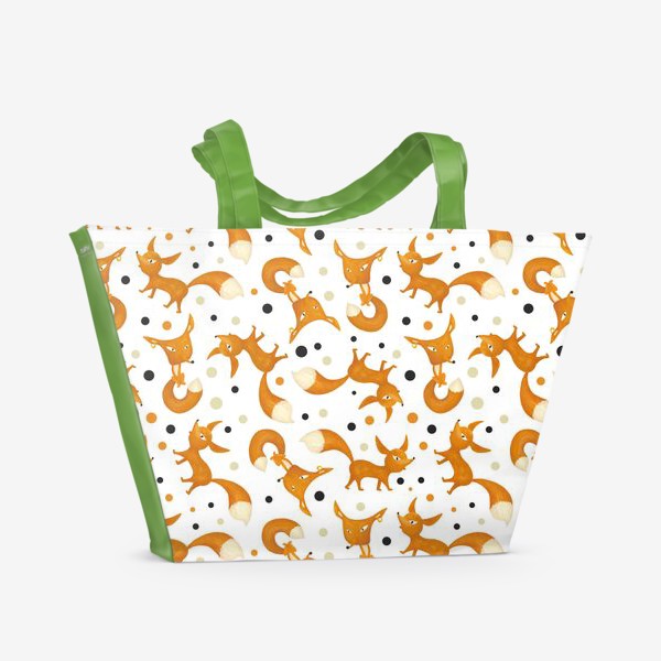 Пляжная сумка «Забавные лисицы. Лиса. Лисичка»