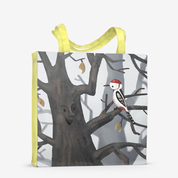 Сумка-шоппер «Дятел и дерево. Лес»