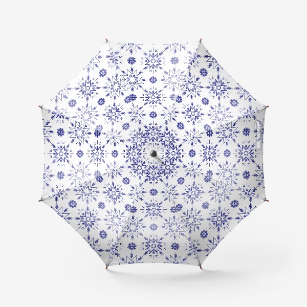 Зонт «Паттерн с синими снежинками»