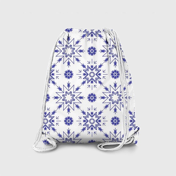 Рюкзак «Паттерн с синими снежинками»