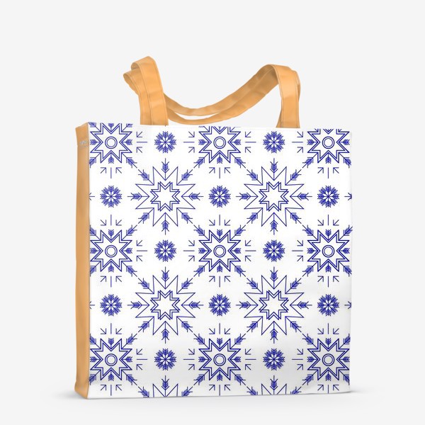 Сумка-шоппер «Паттерн с синими снежинками»