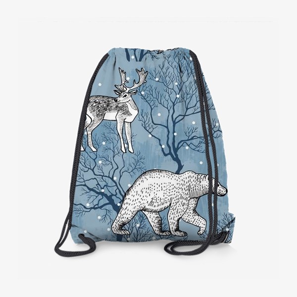 Рюкзак «Зимний паттерн с лесными зверями»