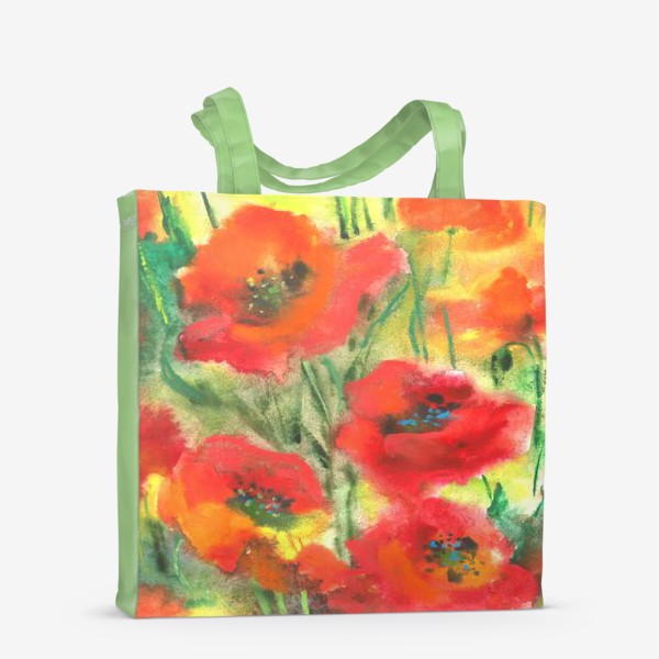 Сумка-шоппер «Маки,маковое поле,цветы»