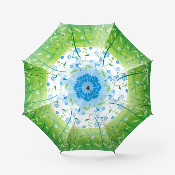 Зонт «Голубые цветы в поле.»