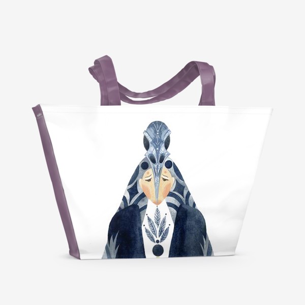 Пляжная сумка «Шаман-Ворон портрет»