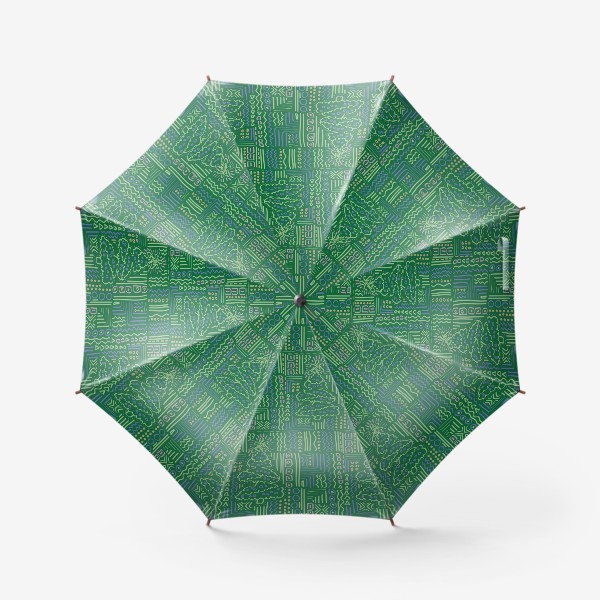 Зонт «новогодний зеленый принт»